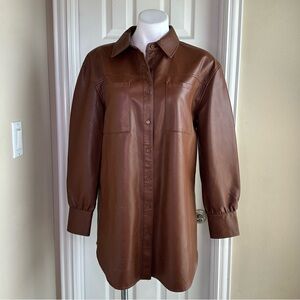 Brown Faux Leather Jacket